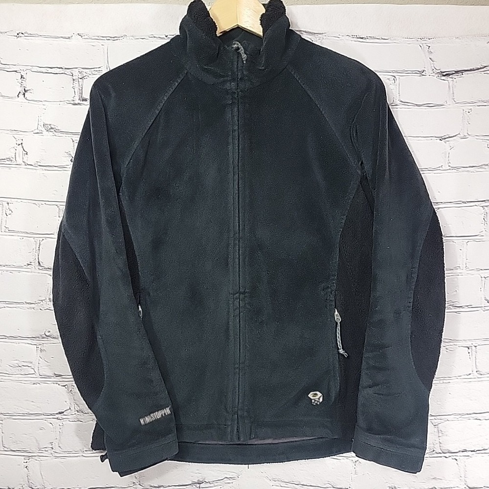 Mountain Hardwear Fleece‎ Jacket Womens Small Black Full Zip Soft